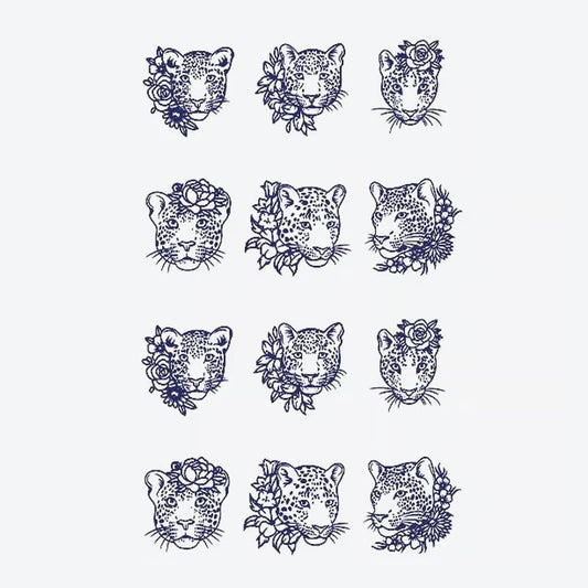 Leopard Floral Series Tattoo