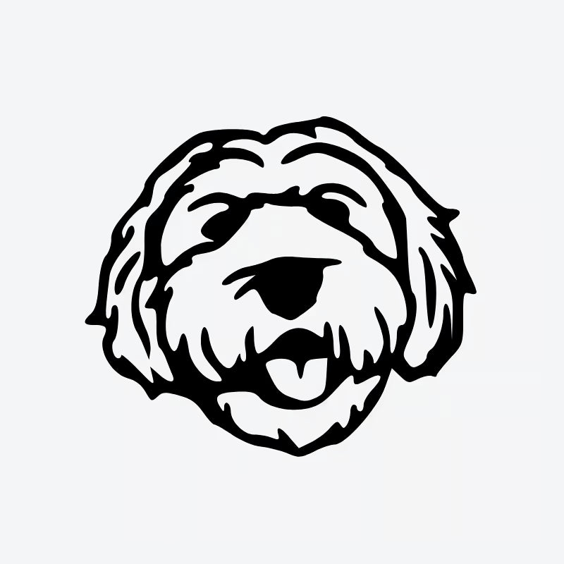 Happy Dog Head Tattoo