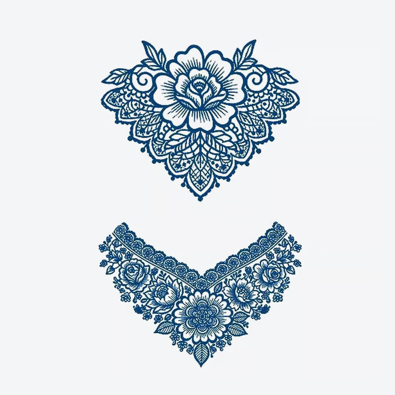 Floral Lace Choker Tattoo