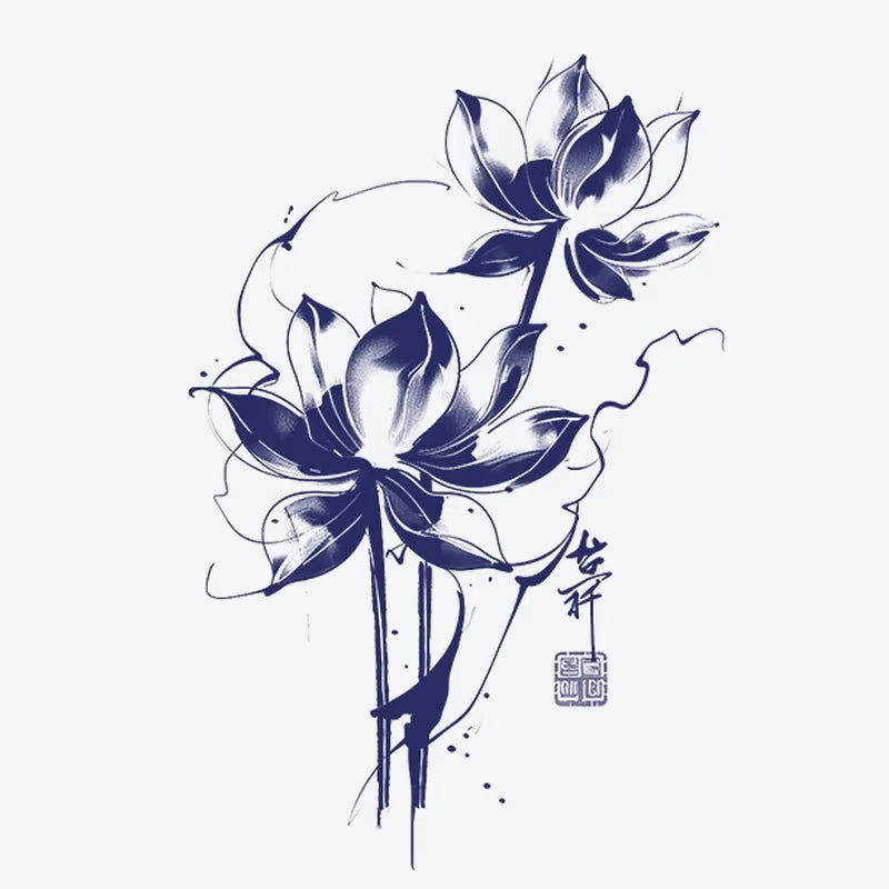 Lotus Floral Elegance Tattoo