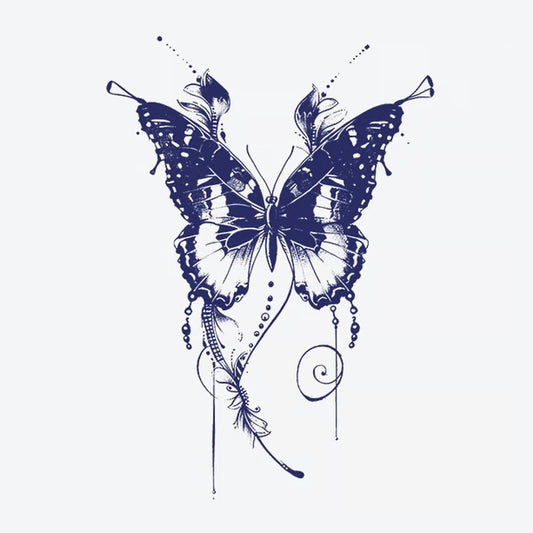 Butterfly Feather Bead Tattoo