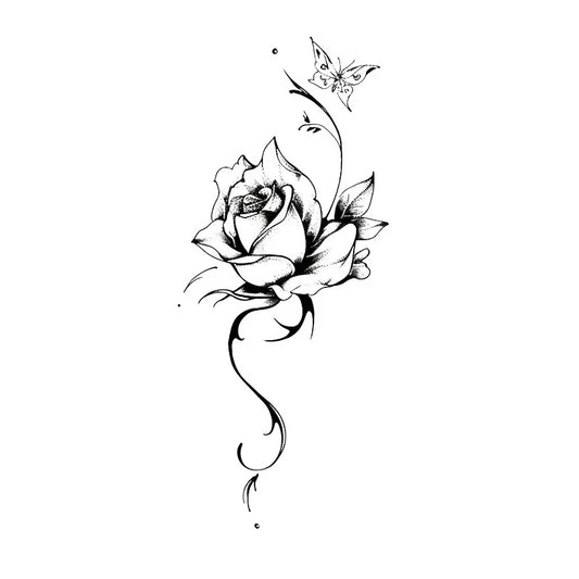 Rose Butterfly Tattoo