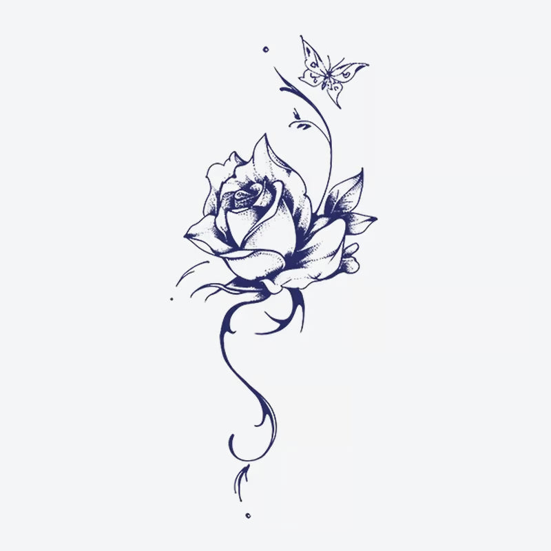 Rose Butterfly Tattoo