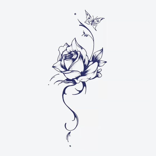 Rose Butterfly Tattoo