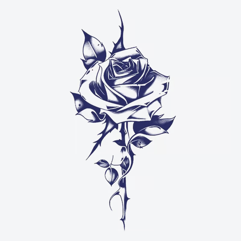 Navy Rose Thorn Tattoo