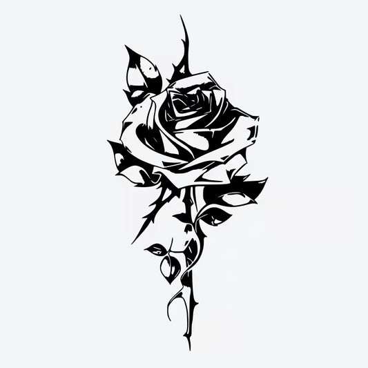 Navy Rose Thorn Tattoo