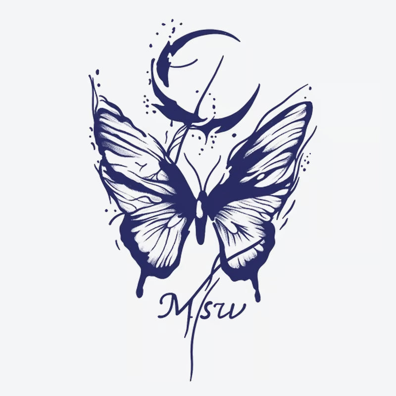 Butterfly Moon Tattoo