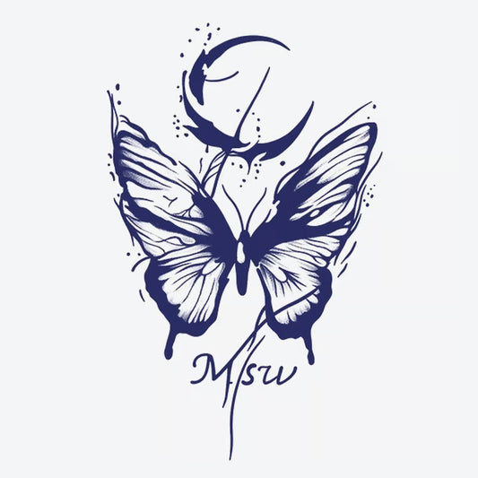 Butterfly Moon Tattoo