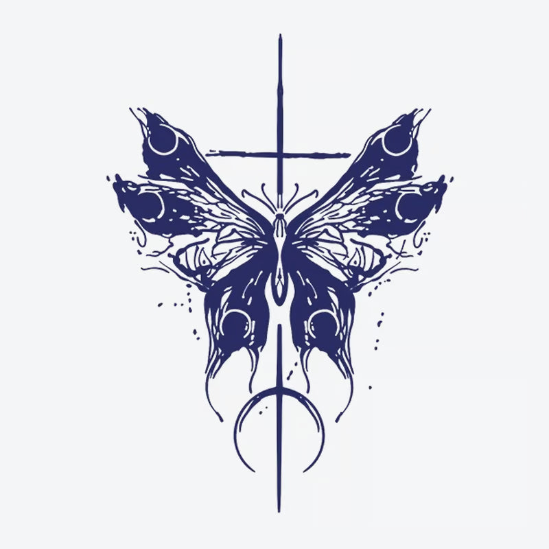 Butterfly Cross Tattoo