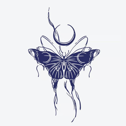 Butterfly Moon Tattoo
