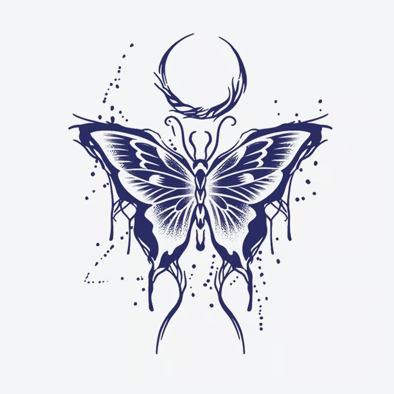 Butterfly Moon Tattoo