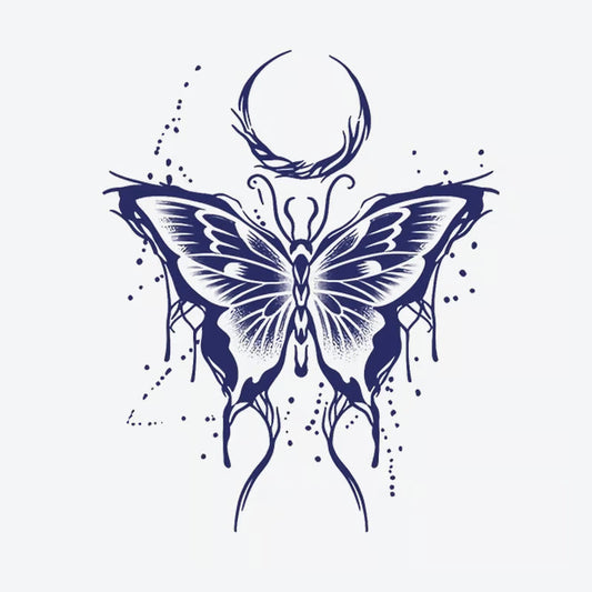 Butterfly Moon Tattoo