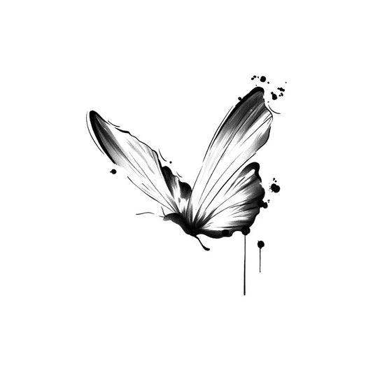 Black Butterfly Splash Tattoo