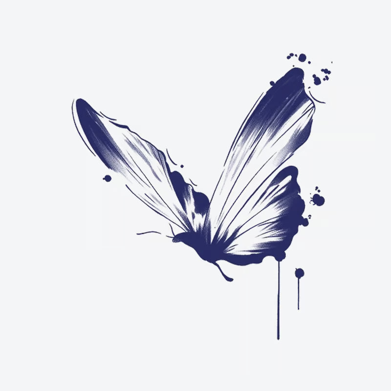 Black Butterfly Splash Tattoo