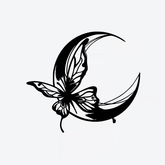Butterfly Moon Tattoo