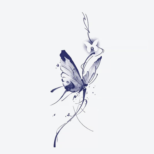 Butterfly And Orchid Tattoo