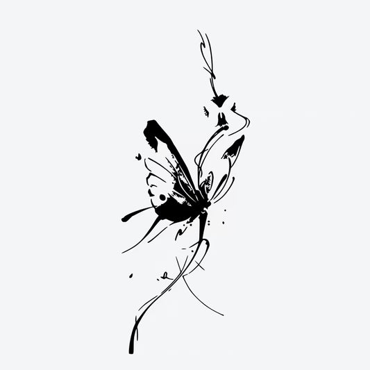 Butterfly And Orchid Tattoo