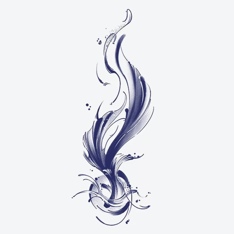 Flowing Abstract Wave Tattoo