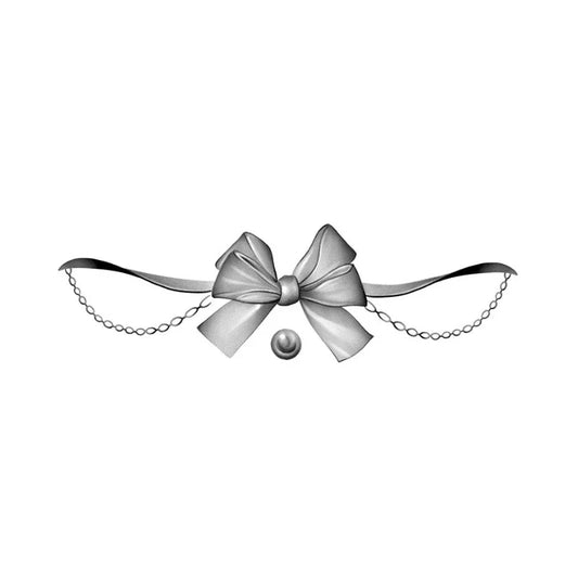 Bow Pearl Chain Tattoo