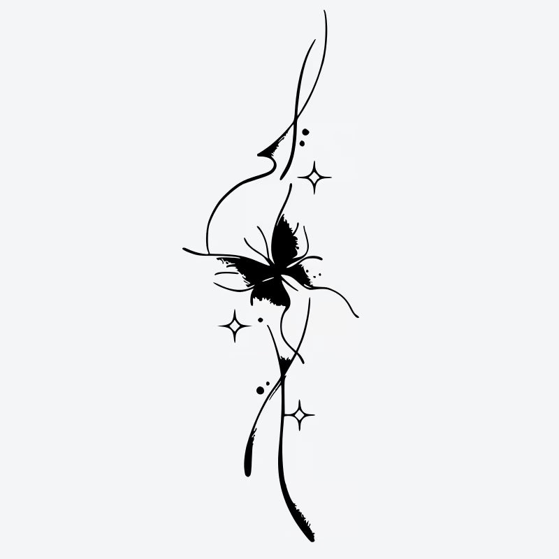 Butterfly Sparkle Flow Tattoo