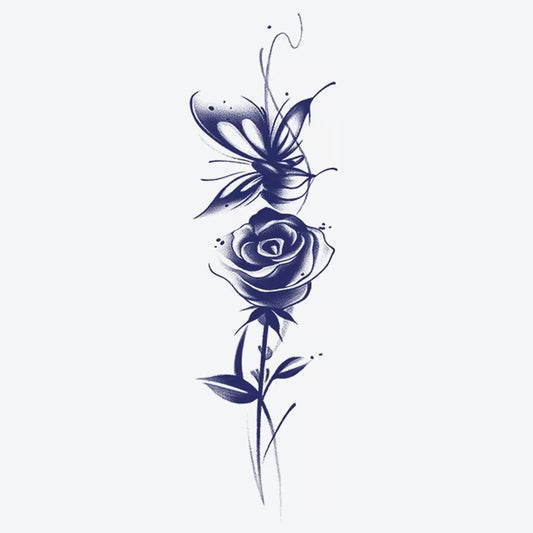 Butterfly Rose Tattoo