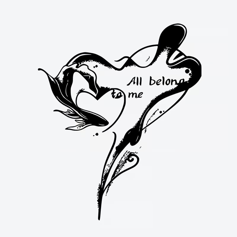 Heart Rose Text Tattoo