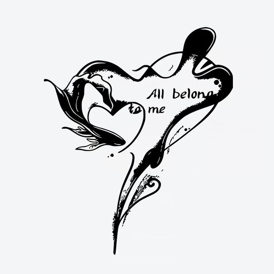 Heart Rose Text Tattoo