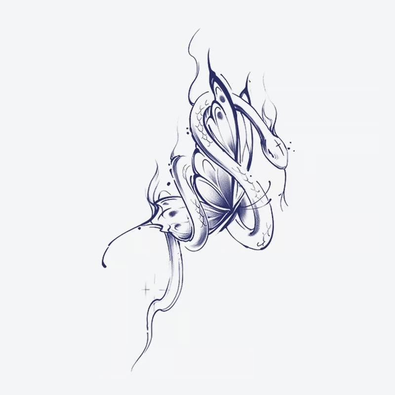 Butterfly Snake Tattoo