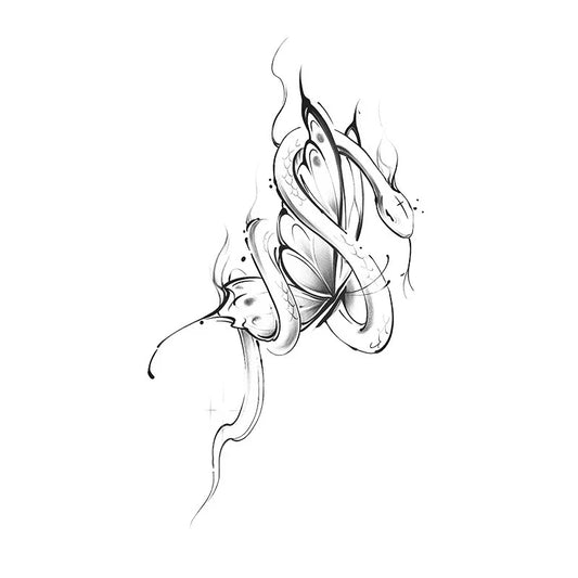 Butterfly Snake Tattoo