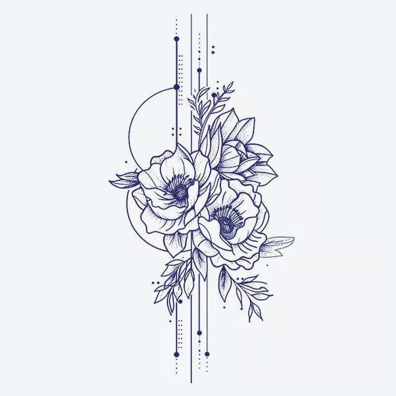Floral Geometry Tattoo