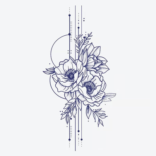 Floral Geometry Tattoo