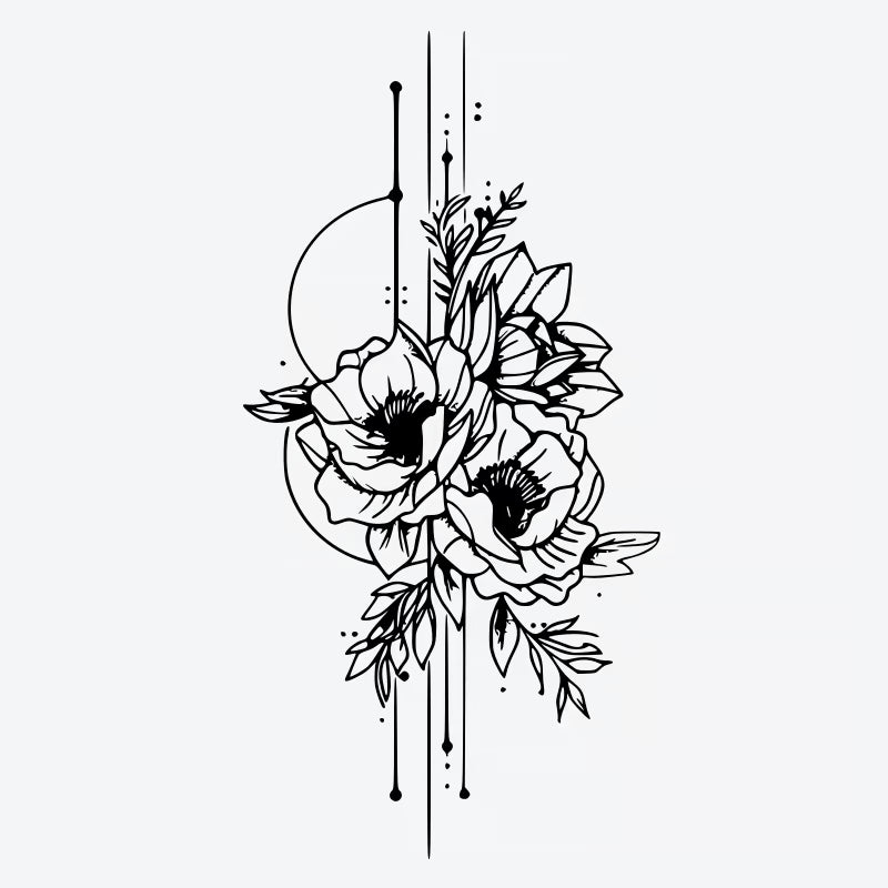 Floral Geometry Tattoo