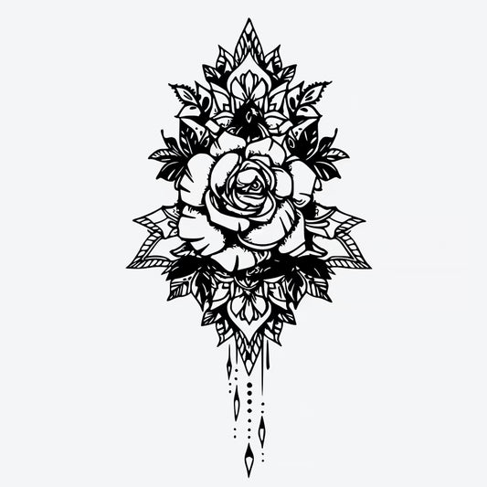 Rose Mandala Floral Tattoo