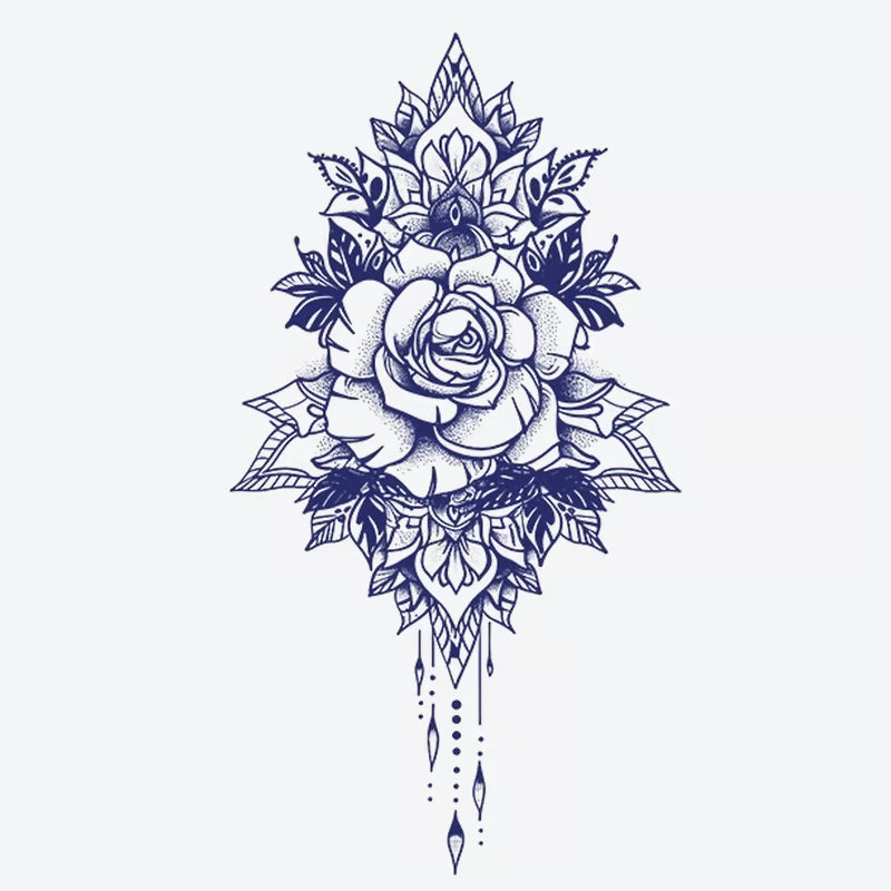 Rose Mandala Floral Tattoo