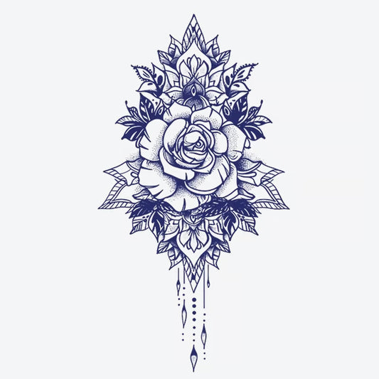 Rose Mandala Floral Tattoo