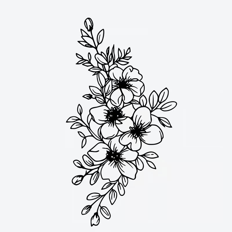 Floral Bouquet Design Tattoo
