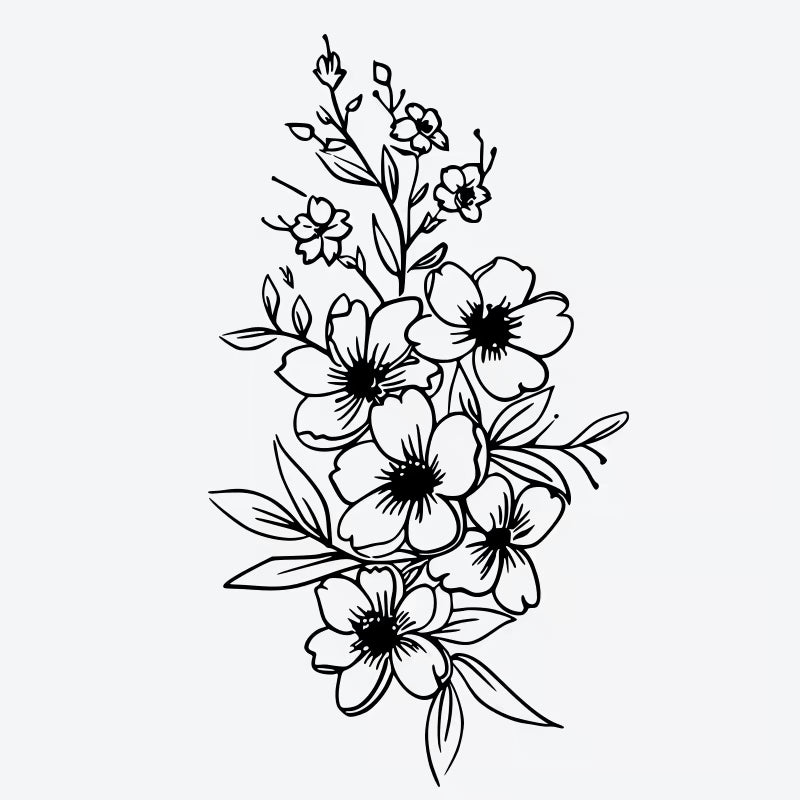 Floral Bloom Arrangement Tattoo