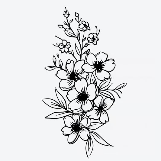 Floral Bloom Arrangement Tattoo