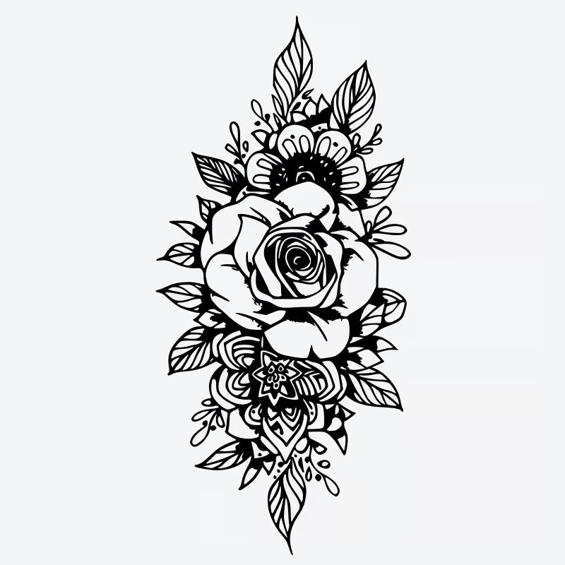 Rose Floral Arrangement Tattoo