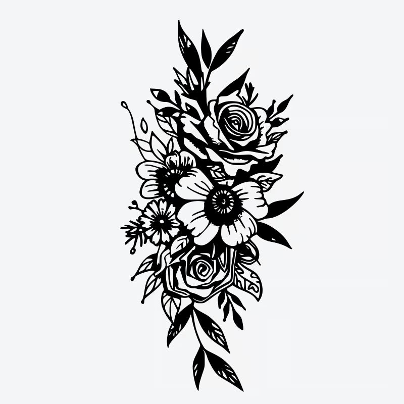 Floral Bouquet Design Tattoo
