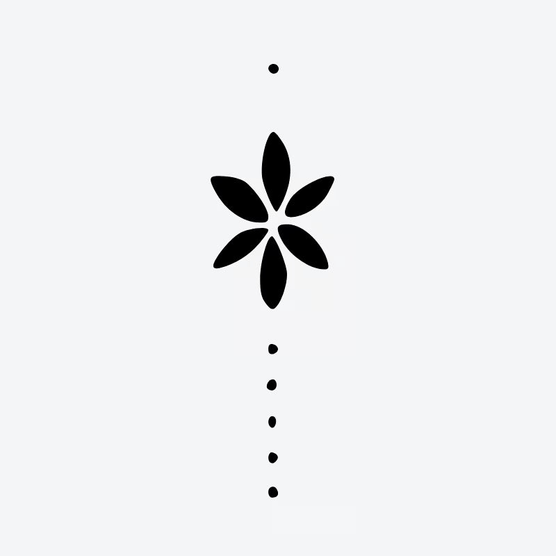 Floral Line Tattoo