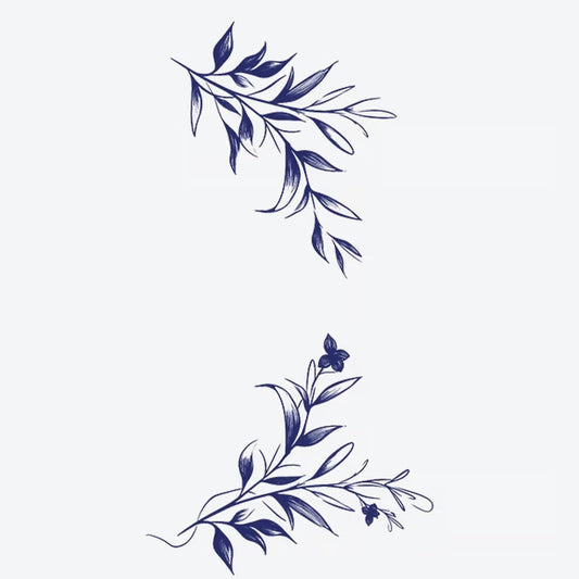 Floral Leaf Arrangement Tattoo