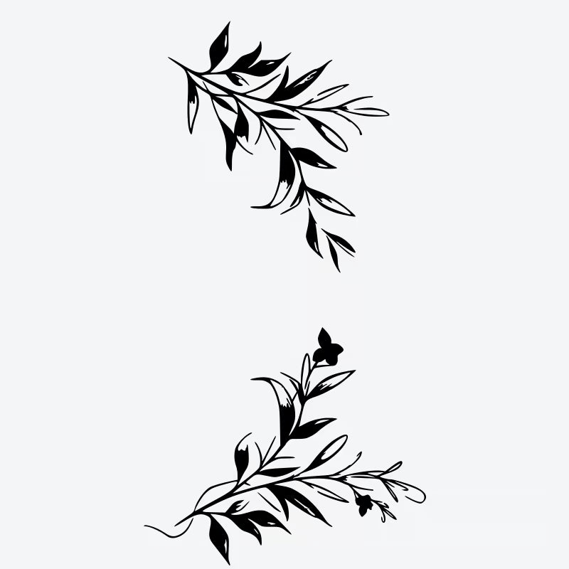 Floral Leaf Arrangement Tattoo