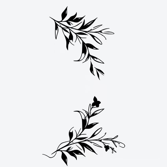 Floral Leaf Arrangement Tattoo