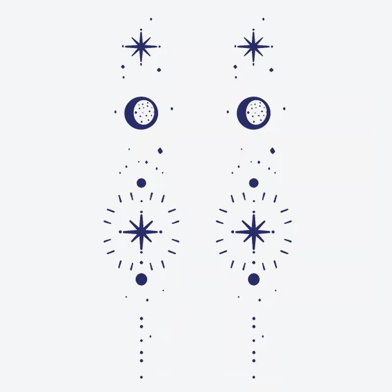 Celestial Moon Star Tattoo