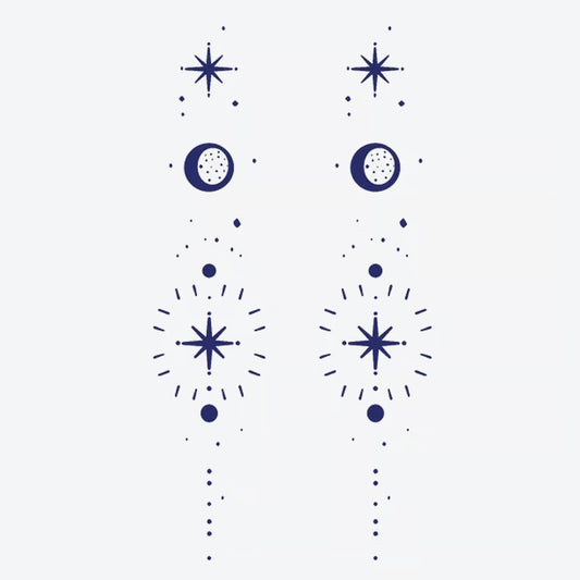 Celestial Moon Star Tattoo