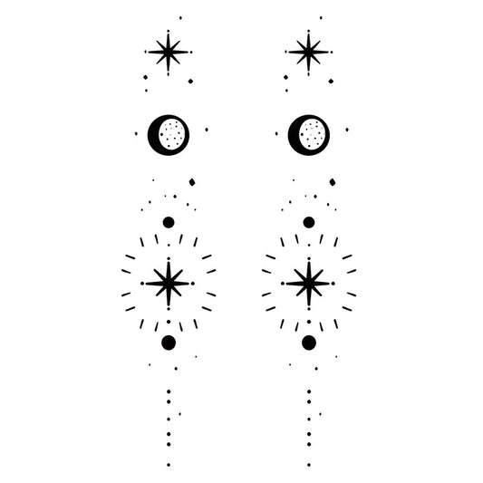 Celestial Moon Star Tattoo