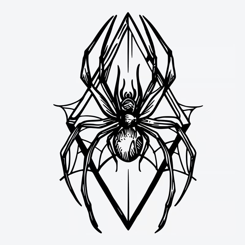 Spider Web Geometry Tattoo