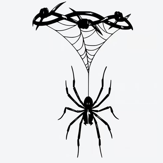 Barbed Wire Spider Tattoo