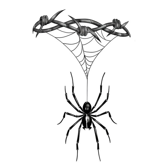 Barbed Wire Spider Tattoo